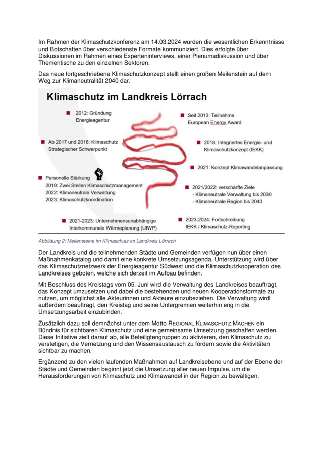 Fahrplan zur Klimaneutralität 2040 im Landkreis Lörrach